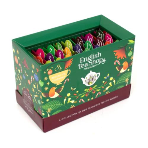 Miniaturka artykułu - English Tea Shop Advent Tea Calendar (Green) Kalendarz adwentowy z ekologicznymi herbatami, 25 sasz. 13smaków