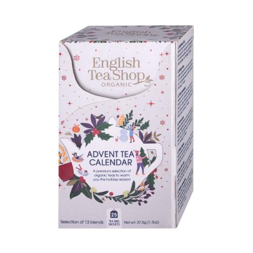 Miniaturka artykułu - English Tea Shop Advent Tea Calendar (White) Kalendarz adwentowy z ekologicznymi herbatami, 25sasz. 13smaków