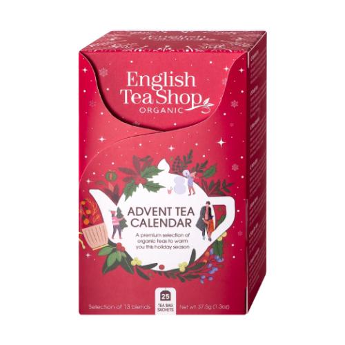 Miniaturka artykułu - English Tea Shop Advent Tea Calendar (Red) Kalendarz adwentowy z ekologicznymi herbatami, 25sasz. 13smaków