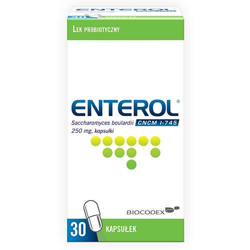 Miniaturka artykułu - ENTEROL 250mg, 30kaps. USZKODZONE TEKTUROWE OPAKOWA.
