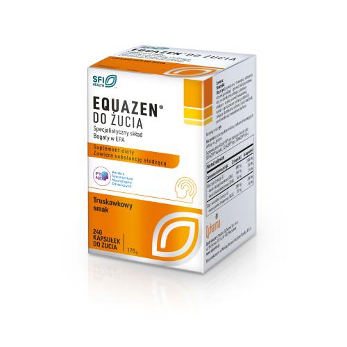 Miniaturka artykułu - EQUAZEN (EYE Q) kapsułki do żucia o smaku truskawkowym, 240kaps.