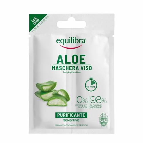 Miniaturka artykułu - EQUILIBRA Aloesowa maseczka do twarzy, 2x7,5ml