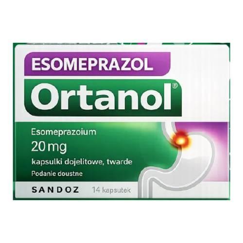 Miniaturka artykułu - Esomeprazol Ortanol 20 mg, 14 kapsułek