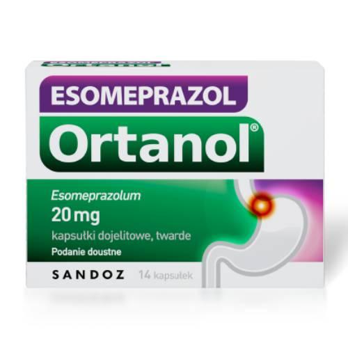 Miniaturka artykułu - Esomeprazol Ortanol 20 mg, 14 kapsułek