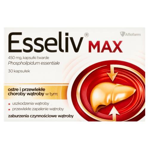 Miniaturka artykułu - Esseliv Max 450 mg, 30 kapsułek USZKODZONE OPAKOWANIE TEKTUROWE