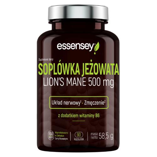 Miniaturka artykułu - Essensey Sopl&oacute;wka Jeżowata Lion's Mane 500 mg, 90 kaps.