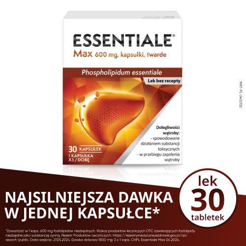 ESSENTIALE MAX, 30 kapsułek USZKODZONE OPAKOWANIE TEKTUROWE