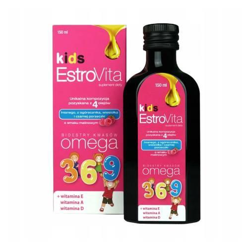 Miniaturka artykułu - EstroVita Kids o smaku malinowym, 150ml KR&Oacute;TKA DATA 31.07.2026
