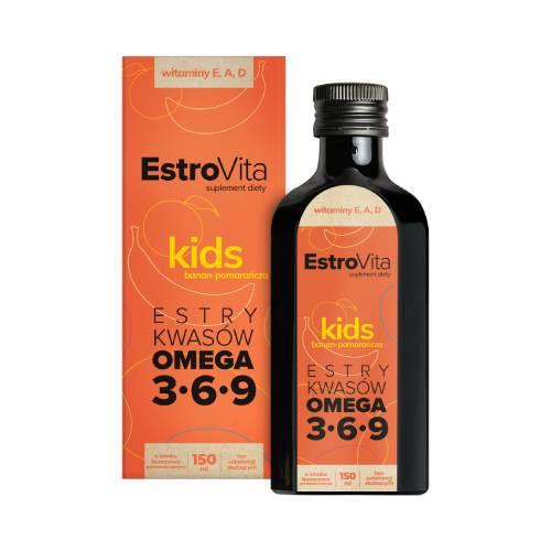 Miniaturka artykułu - EstroVita Kids o smaku pomarańczowo - bananowym, 150 ml (nowy skład)