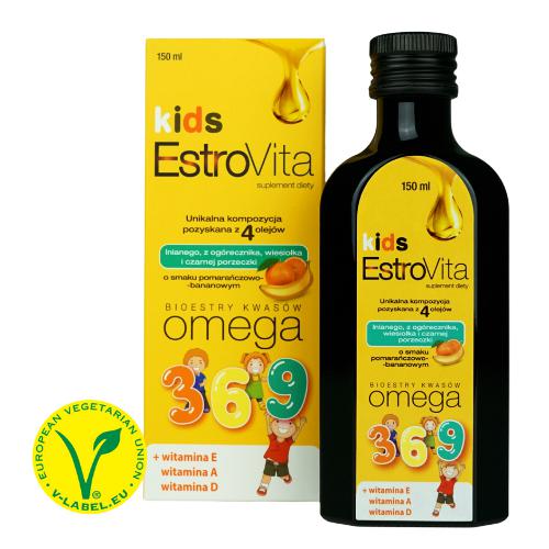 Miniaturka artykułu - EstroVita Kids o smaku pomarańczowo - bananowym, 150ml 