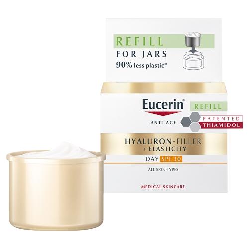 Miniaturka artykułu - Eucerin Hyaluron-Filler + Elasticity Krem na dzień SPF 30 wkład uzupełniający, 50 ml