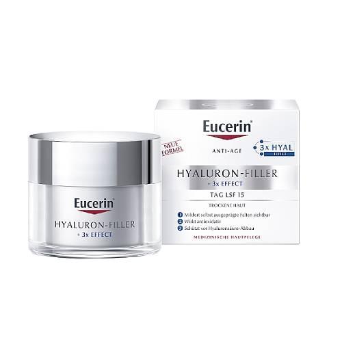 Miniaturka artykułu - Eucerin Hyaluron-Filler Przeciwzmarszczkowy krem na dzień SPF15 do skóry suchej, 50ml