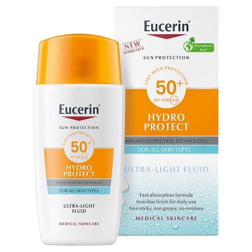 Miniaturka artykułu - Eucerin Hydro Protect Ultralekki fluid ochronny SPF50+, 50 ml