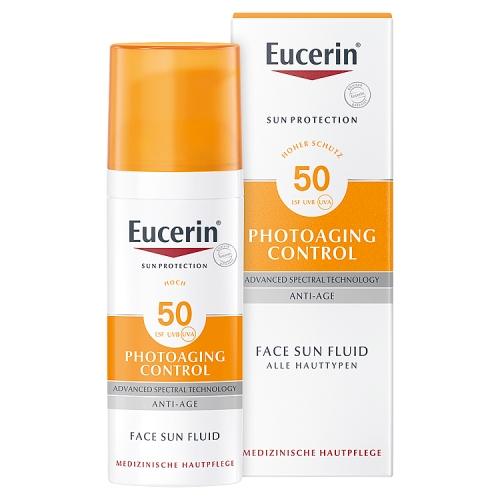 Miniaturka artykułu - Eucerin Sun Protection Photoaging Control SPF 50+ Fluid ochronny przeciw fotostarzeniu, 50 ml