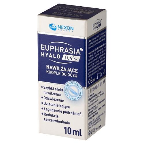 Miniaturka artykułu - EUPHRASIA Hyalo 0,4% Nawilżające krople do oczu, 10 ml USZKODZONE OPAKOWANIE TEKTUROWE