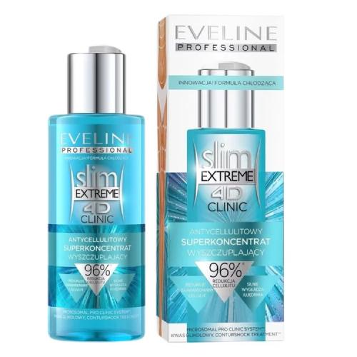 Miniaturka artykułu - Eveline 4D Slim Extreme Clinic Antycellulitowy superkoncentrat wyszczuplający, 150 ml