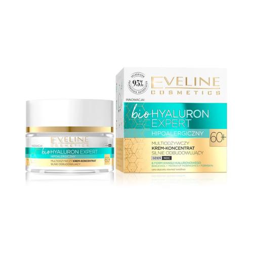 Miniaturka artykułu - EVELINE Bio Hyaluron Expert 60+ Multiodżywczy krem-koncentrat silnie odbudowujący na dzień i noc, 50ml