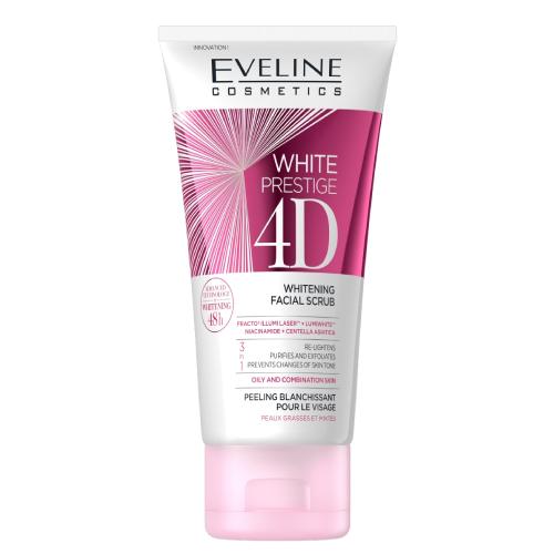 Miniaturka artykułu - EVELINE White Prestige 4D Wybielający peeling do twarzy, 150ml