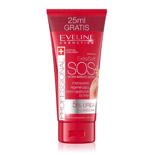 Miniaturka artykułu - EVELINE Extra Soft SOS Intensywnie regenerujący krem-opatrunek do rąk, 100 ml