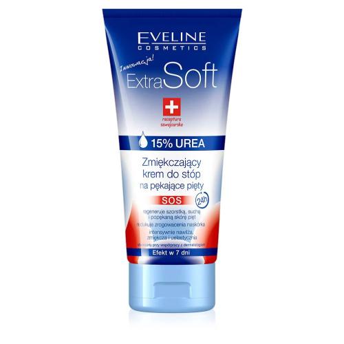 Miniaturka artykułu - EVELINE Extra Soft SOS Krem na pękające pięty 15% Urea, 100ml