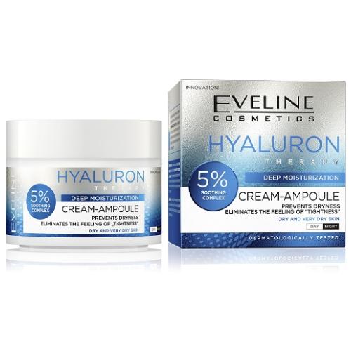 Miniaturka artykułu - EVELINE Hialuron Therapy Krem-Ampułka głęboko nawilżający, 50ml