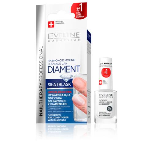 Miniaturka artykułu - EVELINE Nail Therapy Odżywka utwardzająca do paznokci Diament, 12ml