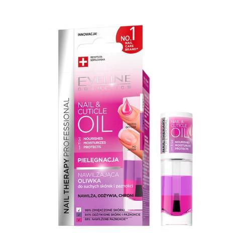 Miniaturka artykułu - EVELINE Nail Therapy Professional Nawilżająca oliwka do suchych sk&oacute;rek i paznokci, 8ml  USZKODZONE OPAKOWANIE
