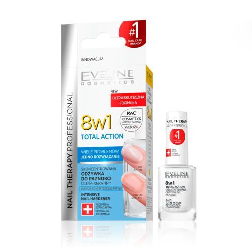 Miniaturka artykułu - Eveline Odżywka do paznokci 8w1 Total Action, 12ml USZKODZONE TEKTUROWE OPAKOWANIE