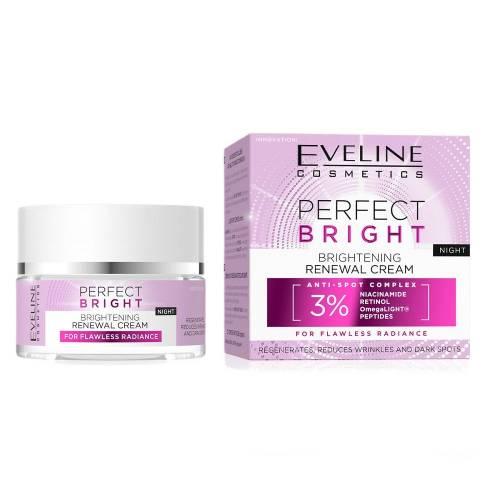 Miniaturka artykułu - Eveline Perfect Bright Rozjaśniający krem regenerujący do twarzy na noc, 50 ml