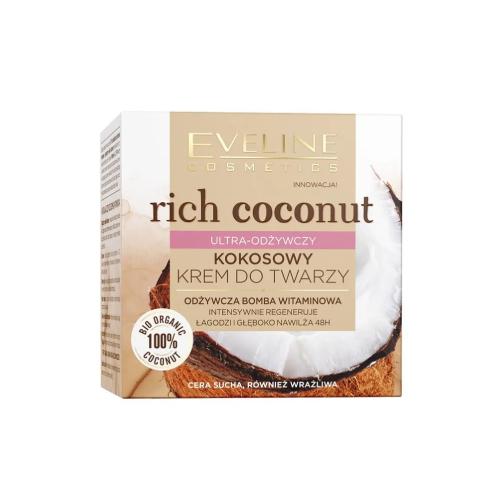 Miniaturka artykułu - EVELINE Rich Coconut Ultra odżywczy kokosowy krem do twarzy, 50ml