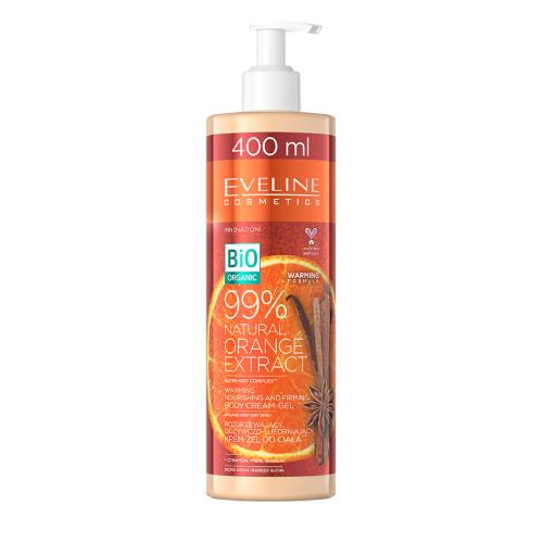 Miniaturka artykułu - EVELINE Rozgrzewający krem-żel do ciała 99% Natural Orange Extract - 400ml