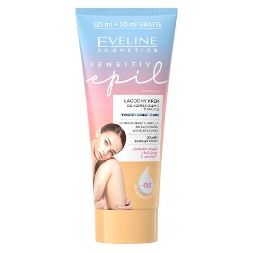 Miniaturka artykułu - EVELINE Sensitive Epil Łagodny krem do kompleksowej depilacji, 175ml