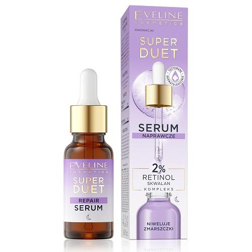 Miniaturka artykułu - EVELINE Super Duet Serum naprawcze do twarzy 2% Retinol Skwalan, 18ml