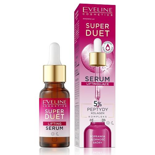 Miniaturka artykułu - EVELINE Super Duet Serum liftingujące do twarzy 5% Peptydy Kolagen, 18ml