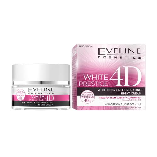 Miniaturka artykułu - EVELINE White Prestige 4D intensywnie wybielający Krem do twarzy na noc, 50ml