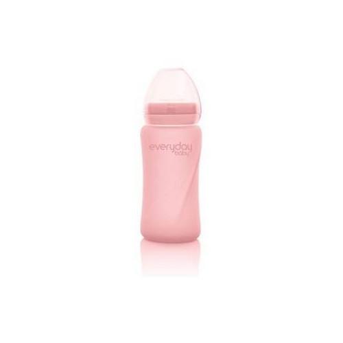 EVERYDAY BABY Szklany bidon ze słomką r&oacute;żowy, 240ml