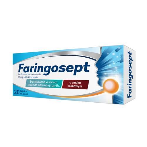 Miniaturka artykułu - Faringosept, 20 tabletek do ssania BRAK TEKTUROWEGO OPAKOWANIA