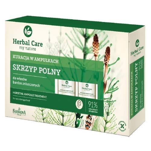 Miniaturka artykułu - FARMONA HERBAL CARE Kuracja w ampułkach do włos&oacute;w bardzo zniszczonych Skrzyp Polny, 5x5ml