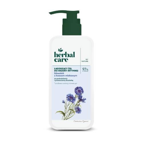 Miniaturka artykułu - Farmona Herbal Care Łagodzący żel do higieny intymnej Bławatek i Kwas mlekowy, 330 ml
