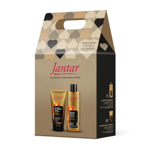 Miniaturka artykułu - FARMONA JANTAR Zestaw do laminacji włosów - Szampon, 300ml + Galaretka, 150g
