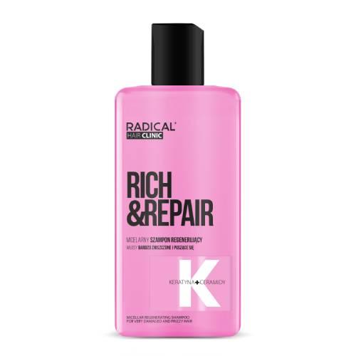 Miniaturka artykułu - Farmona Radical Hair Clinic Rich&Repair Micelarny szampon regenerujący, 300 ml