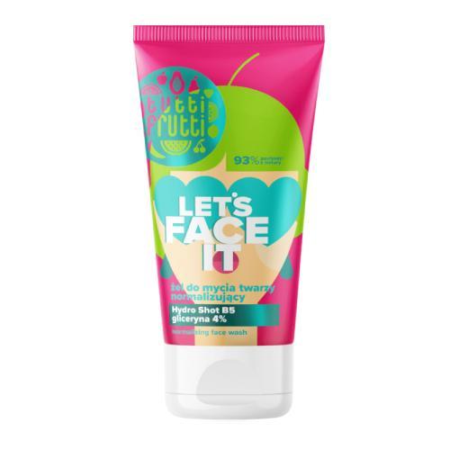 Miniaturka artykułu - FARMONA TUTTI FRUTTI Let's Face It Normalizujący Żel myjący do twarzy z gliceryną 4% + Hydro Shot B5, 150ml KR&Oacute;TKA DATA 31.08.2026