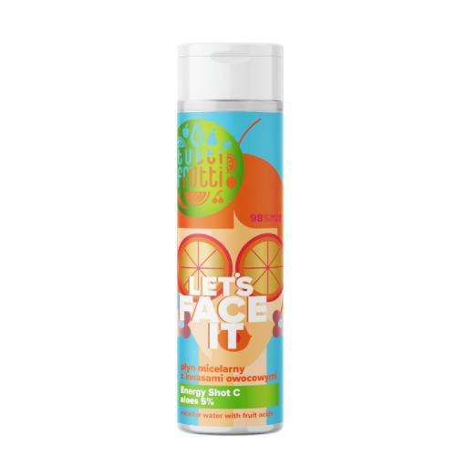 Miniaturka artykułu - FARMONA TUTTI FRUTTI Let's Face It Oczyszczający Płyn micelarny z kwasami owocowymi i aloesem 5% + Energy Shot C, 200ml KR&Oacute;TKA DATA 31.08.2026