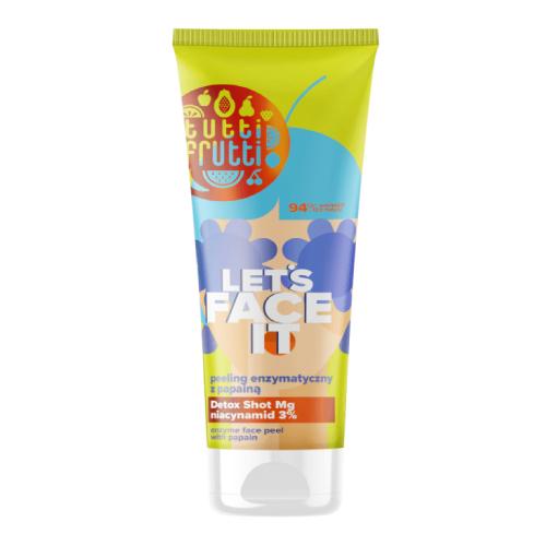 Miniaturka artykułu -  FARMONA TUTTI FRUTTI Let's Face It Peeling enzymatyczny do twarzy z papainą i niacynamidem 3% + Detox Shot Mg, 100ml