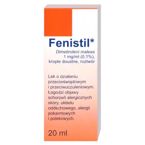 Miniaturka artykułu - Fenistil Krople doustne 1mg/ml, 20ml 