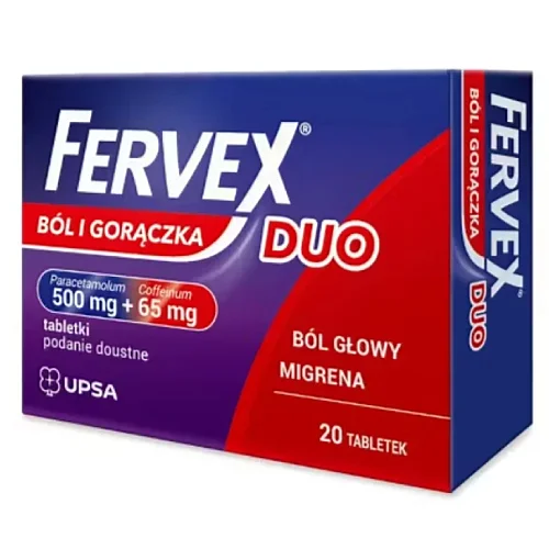 Miniaturka artykułu - Fervex B&oacute;l i gorączka DUO, 20 tabletek