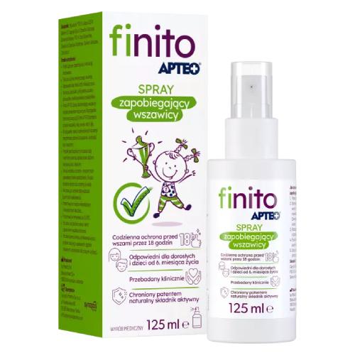 Miniaturka artykułu - Finito Apteo Spray zapobiegający wszawicy, 125 ml