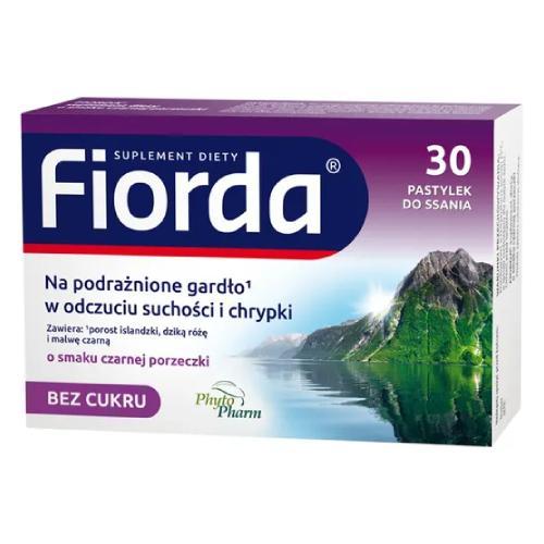 Miniaturka artykułu - Fiorda o smaku czarnej porzeczki, 30 pastylek USZKODZONE BRAK OPAKOWANIA TEKTUROWEGO