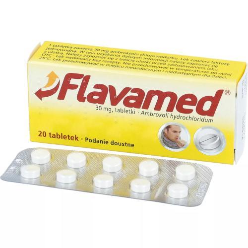 Miniaturka artykułu - FLAVAMED 30mg, 20tabletek KR&Oacute;TKA DATA 31.08.2026