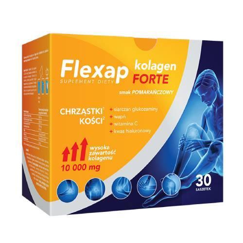 Miniaturka artykułu - Flexap Kolagen forte - smak Pomarańczowy, 30 sasz. USZKODZONE TEKTUROWE OPAKOWANIE 